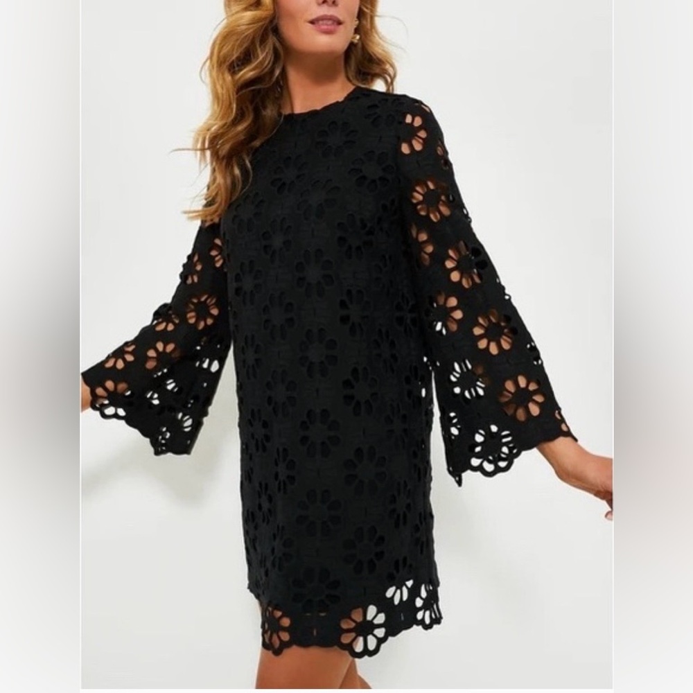 TUCKERNUCK Noir Eyelet Hutton Mini Dress Size L NWT